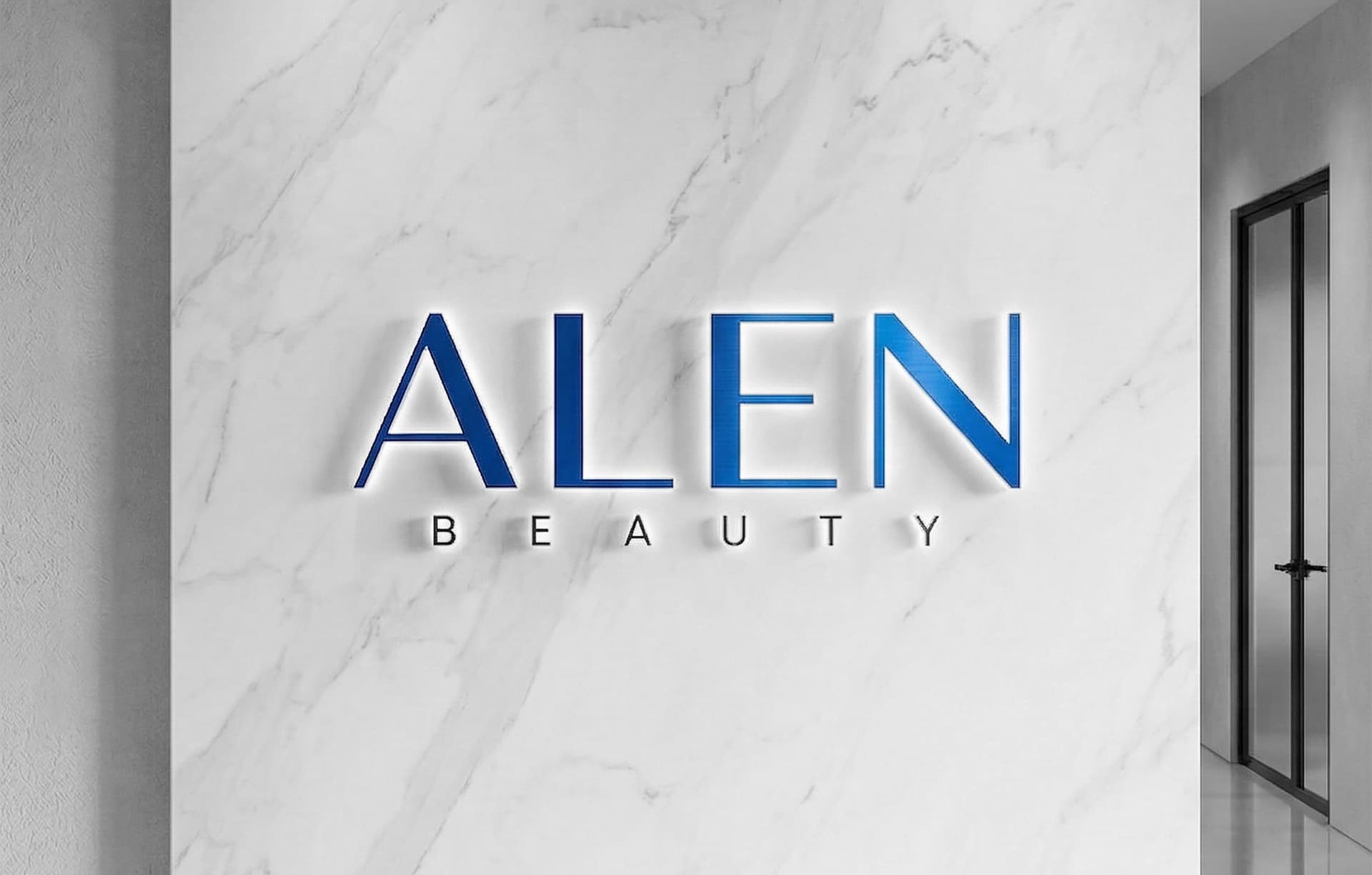 Alen Beauty store wall and logo